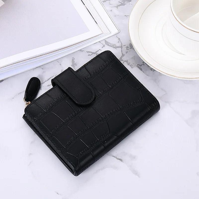 Stone Pattern Small Wallet Women Leather Short Purse Ladies Casual Thin Clutch P