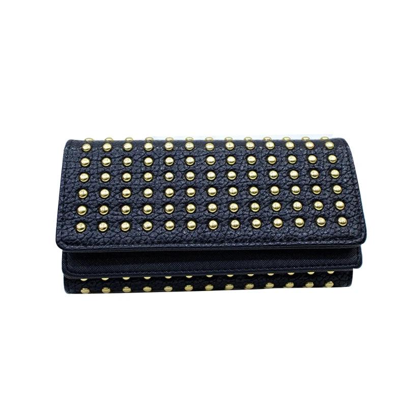 HC Female Wallet Rivets Teen Girl Women Wallets Phone Pocket Purse