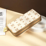 Women's Long Wallet Printed Wrist Clutch European American Double Zipper