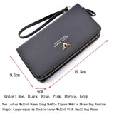 Women's Long Zipper Wallet with Mobile Phone Bag