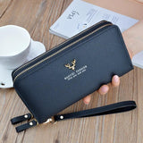 Women's Long Zipper Wallet with Mobile Phone Bag