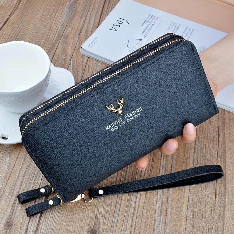 Women's Long Zipper Wallet with Mobile Phone Bag