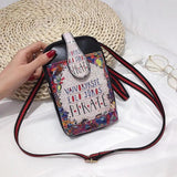 Mini Cartoon Print Leather Crossbody Bag Women Shoulder Messenger Clutch Purse