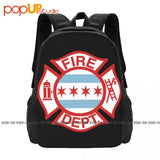Chicago Fire Dept W Flag Backpack 3D Printing School Sport Bag