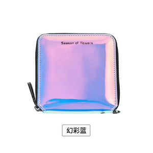 Small Laser Wallet Female Zipper Student Wallets