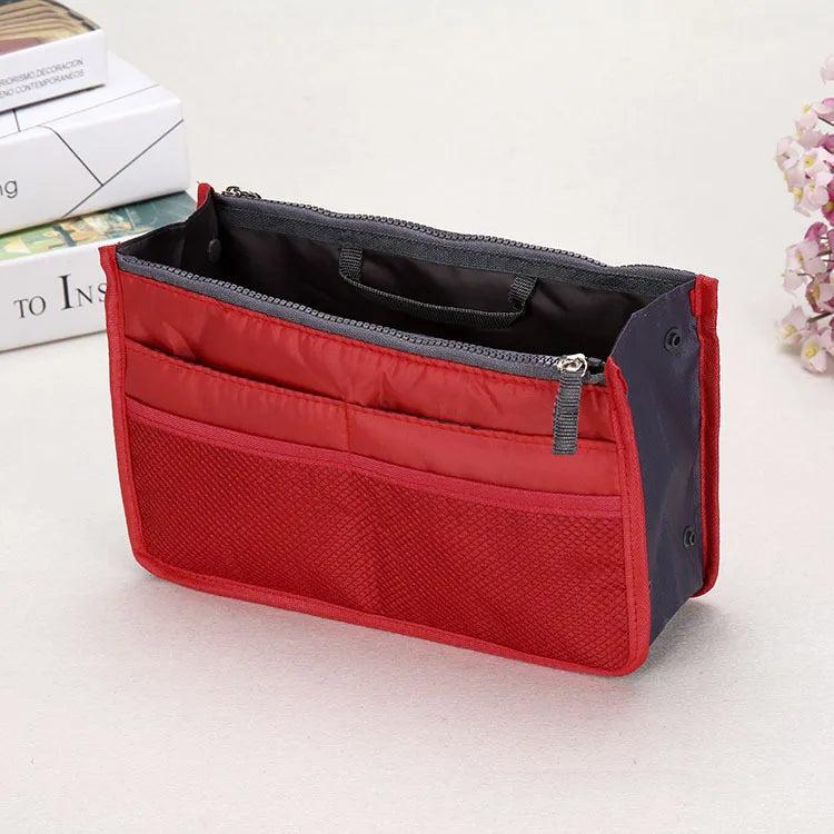 Nylon Travel Insert Organizer Handbag Purse Large Cosmetic Bag