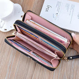 Women's Double Zipper Clutch Bag Long Print Large Capacity Wallet