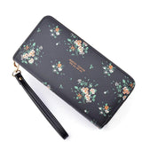 Women's Double Zipper Clutch Bag Long Print Large Capacity Wallet