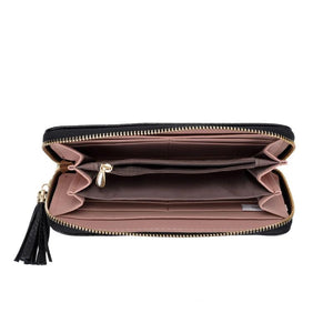 Handwoven Long Zipper Wallet for Women, Temperament Clutch Bag