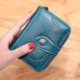Women Vintage Short Wallet PU Leather Purse Clutch Cardholder Coin Purse