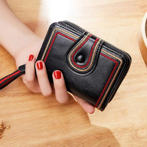 Women Oil Wax Vintage PU Leather Short Wallet Ladies Pocket Purse Clutch Coin ID