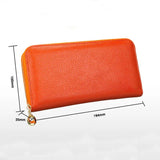 RFID Blocking Women's Leather Wallet Zipper Phone Purse