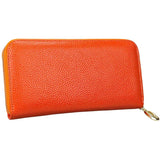 RFID Blocking Women's Leather Wallet Zipper Phone Purse