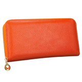 RFID Blocking Women's Leather Wallet Zipper Phone Purse
