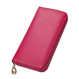 RFID Blocking Women's Leather Wallet Zipper Phone Purse
