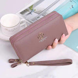 Women's Long Clutch Bag Star Print Double Zipper Hand Strap Wallet 892