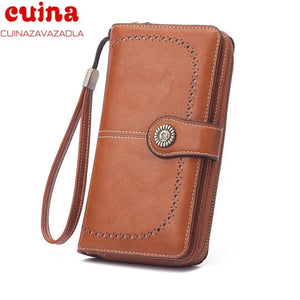 Women Clutch Leather Wallet Long Zipper Purse For Iphone