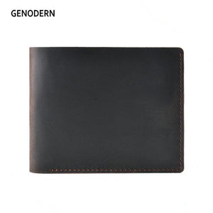 Vintage Crazy Horse Leather Wallet For Men Bifold Male Purse Slim Men Wallets