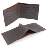 Vintage Crazy Horse Leather Wallet For Men Bifold Male Purse Slim Men Wallets