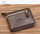 Men's Short Wallet Coin Bag with Zipper