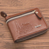 Men's Short Wallet Coin Bag with Zipper