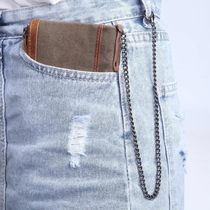 RFID Vintage Men Wallet Short Leather Zipper Casual Wallet Male Purse