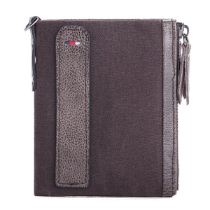 RFID Vintage Men Wallet Short Leather Zipper Casual Wallet Male Purse