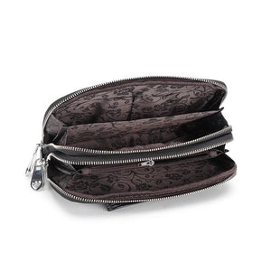 Leather Women Clutch Wallet Large Capacity Zipper Purse Long Style