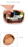 Vintage Leather Women Wallet Long Zipper Wristlet Bag Cowhide Lady Clutch Purse