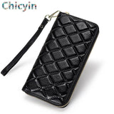 Cow Leather RFID Wallet Women Zipper Walets Female Purse Long Women Wallets