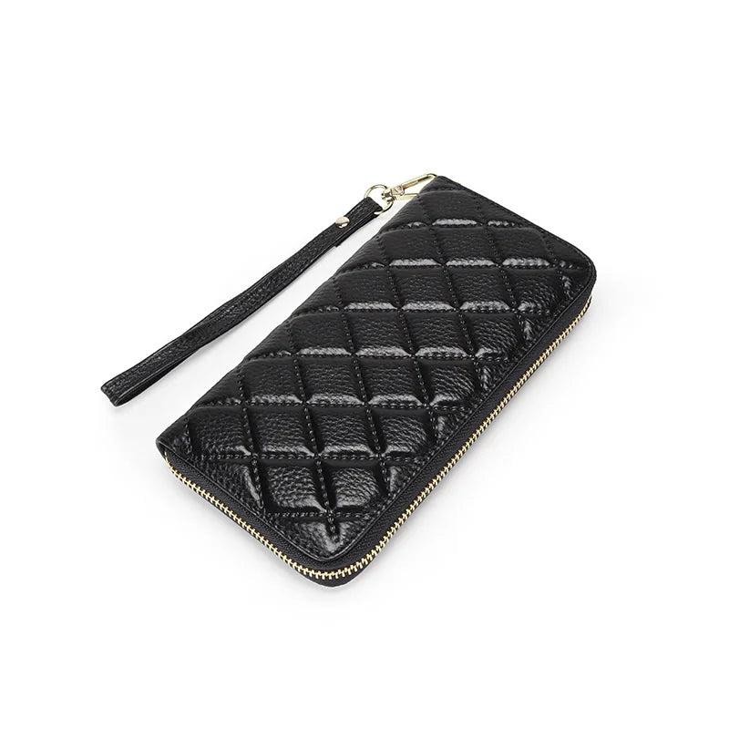 Cow Leather RFID Wallet Women Zipper Walets Female Purse Long Women Wallets