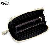 Cowhide Women's Wallets Long Ladies Clutch Purse Hand Bags