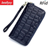 Cowhide Women's Wallets Long Ladies Clutch Purse Hand Bags