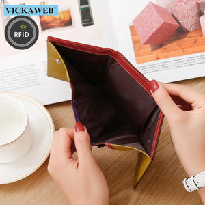 Women Small Rfid Wallet Ladies Mini Leather Purses Female Short Wallets