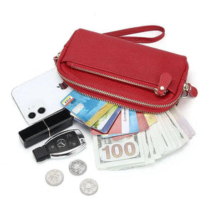 Large Capacity Zipper Long Wallet Women's Wristlet Clutch Bag
