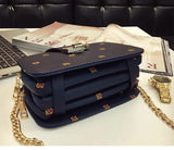 Small Square Bag Women's Chain Clip Bag Women's Printing Lock Small Bag