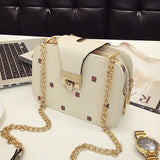 Small Square Bag Women's Chain Clip Bag Women's Printing Lock Small Bag