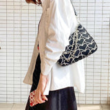 Embroidered Girl Shoulder Bag Gothic Tote Canvas Bag