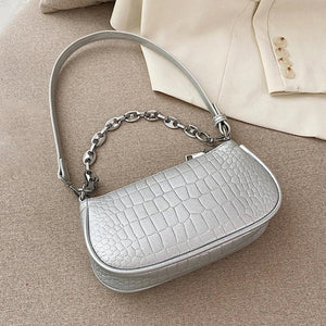 Small Retro Women Bag Handbag Chain Shoulder Street Travel Crocodile
