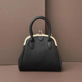 Vintage Leech PU Leather Lock Shell Bag Women Shoulder Handbag
