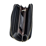 Leather Wallet RFID Embossing Flower Purse Clutch Bag Long Mobile Phone Bag