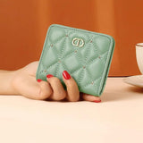 Short Leather Women's Folding Thin Purse