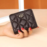 Short Leather Women's Folding Thin Purse