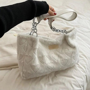 Plush Shoulder Bag Large Capacity Tote Bag for Women
