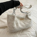 Plush Shoulder Bag Large Capacity Tote Bag for Women