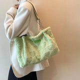 Plush Shoulder Bag Large Capacity Tote Bag for Women