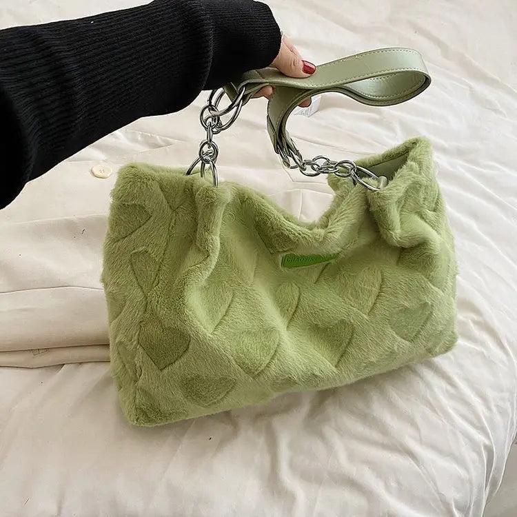 Plush Shoulder Bag Large Capacity Tote Bag for Women