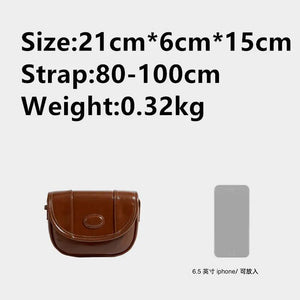 Women PU Leather Shoulder Bag Retro Small Crossbody Bag