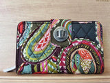 Pure Cotton Quilting Craft High American Clutch Zipper Wallet Mobile Phone Bag