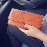 Hollow Tri-Fold Long Retro Wallet, High-Quality Choice for Young Ladies